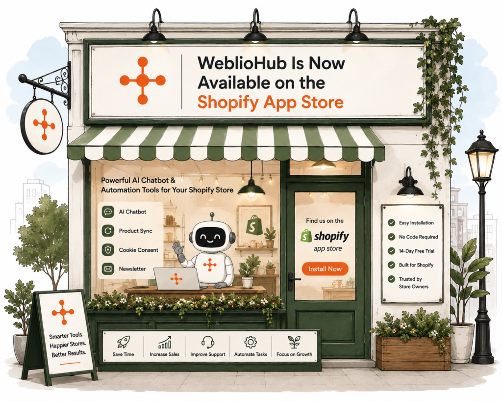 WeblioHub Is Now Available on the Shopify App Store